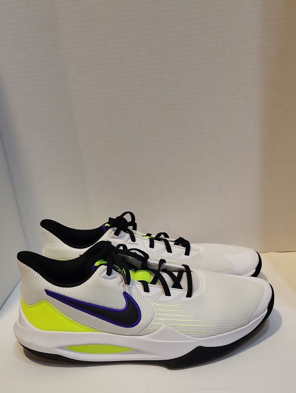 Nike Precision 5 Men's White Volt Black Neon Green CW3403-100 Size 13
